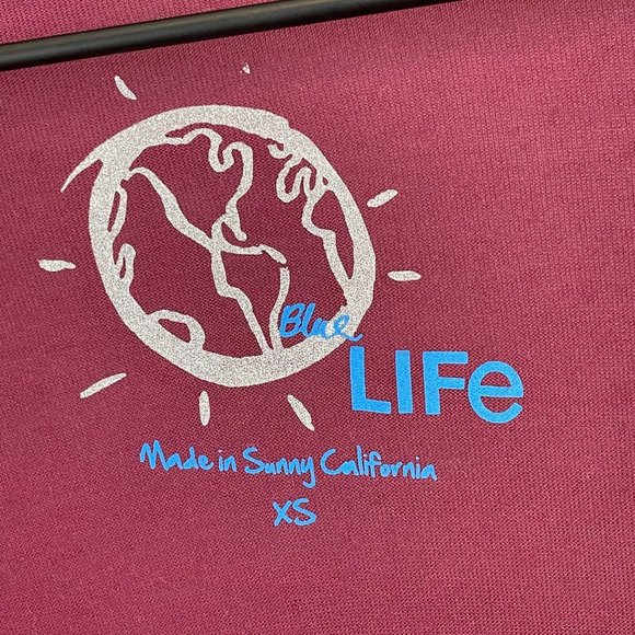 Blue Life garnet burgundy surplice overlap long sleeve kimono top extra small - Picture 9 of 11